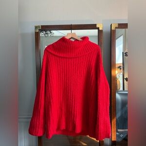 Maeve Vibrant Red Cowl Neck Sweater